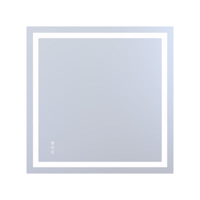 Miroir de salle de bain LED moderne SUMERAIN pour mur, 36 x 36 pouces, miroir de vanité éclairé rétroéclairé + éclairage frontal dimmable sans paliers avec anti-buée, 3 modes de couleur, fonction mémoire et verre trempé, facile à installer