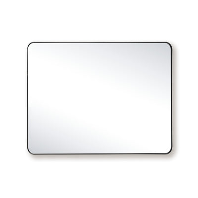 Miroir de salle de bain SUMERAIN noir pour mur, miroir de meuble avec cadre en aluminium et verre trempé 28x36 pouces, idéal au-dessus d’un double lavabo avec options de montage horizontal ou vertical