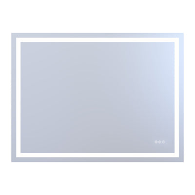 Grand miroir de salle de bain LED intelligent Sumerain 48" x 36" — miroir de maquillage intelligent à éclairage arrière et avant, anti-buée, intensité variable sans palier, 3 modes de couleur, fonction mémoire, verre trempé