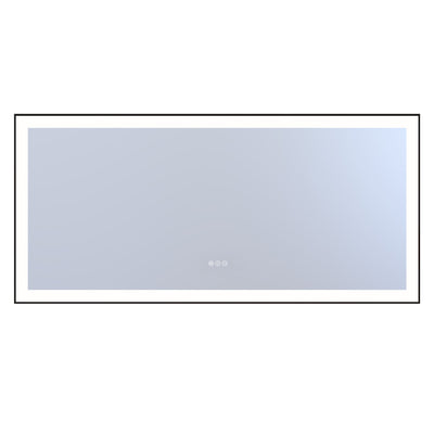 Grand miroir de salle de bain LED Sumerain 60"x28" avec lumières, miroir de maquillage anti-buée à intensité variable avec éclairage avant et arrière, fonction mémoire, miroir mural éclairé à 3 températures de couleur, verre trempé
