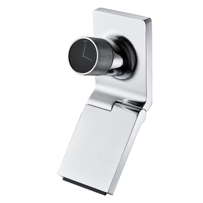 Robinet cascade SUMERAIN pour salle de bain, robinet mural pour lavabo à vasque avec bec rabattable, valve d'installation, chrome