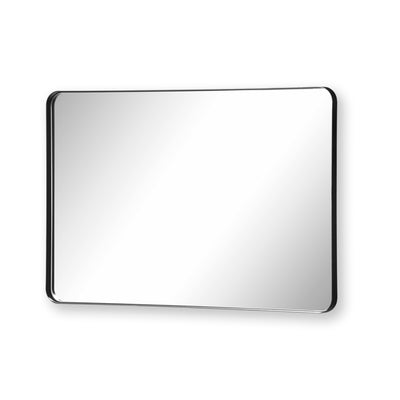 Miroir de salle de bain SUMERAIN noir mat, miroir mural 22x30 pouces avec cadre en aluminium, verre trempé, suspension horizontale ou verticale pour entrée, salle de bain, salon
