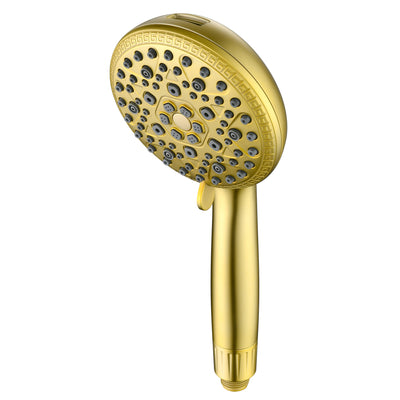 Pomme de douche filtrée SUMERAIN avec filtre pour eau dure - 9 modes de pulvérisation, blocage du tartre FOF et soin de la peau à la vitamine C, cartouche remplaçable tous les 3 mois pour Californie/Texas/Illinois, or brossé