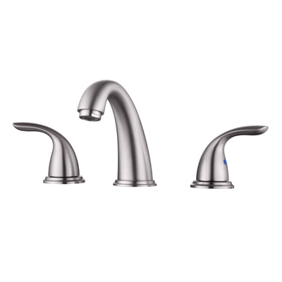 Robinet de salle de bain SUMERAIN 8 pouces à large écartement, robinet de lavabo 3 trous à deux poignées, nickel brossé