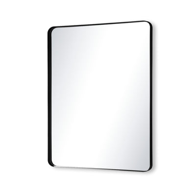 Miroir de meuble de salle de bain SUMERAIN avec verre trempé incassable, miroir mural moderne noir mat 36x30 pouces avec cadre en aluminium pour entrée, salon et style ferme, montage horizontal/vertical