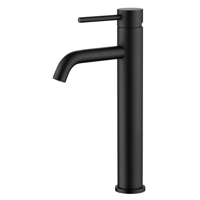 Robinet de lavabo de salle de bain SUMERAIN, robinet de lavabo haut noir mat à poignée unique et trou unique, acier inoxydable 304, sans plomb