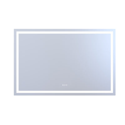 Miroir de salle de bain LED moderne SUMERAIN pour mur, miroir de maquillage intelligent en verre trempé 55 x 36 pouces avec anti-buée, luminosité réglable, 3 températures de couleur, miroir de maquillage LED plus lumineux