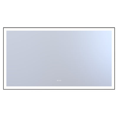 Miroir de salle de bain LED Sumerain 72 x 40 pouces avec lumières, grand miroir mural avec cadre en aluminium noir, éclairage avant et arrière, anti-buée, intensité variable sans palier, éclairage 3 couleurs, fonction mémoire, verre trempé