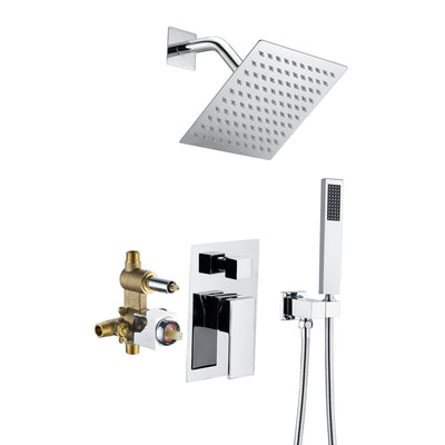 Ensemble de robinet de douche mural Sumerain complet, valve d'équilibrage de pression incluse, composants métalliques complets finition chrome