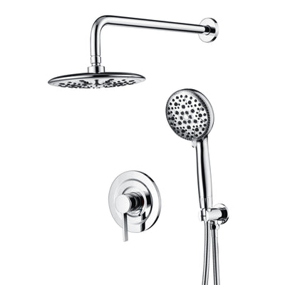 Système de douche SUMERAIN avec pommeau de douche à main filtré pour eau dure, douche pluie 9" haute pression à modes multiples, finition chrome