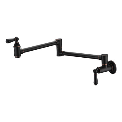 Robinet mural SUMERAIN pour remplissage de casseroles, robinet de cuisine pliant en bronze huilé, robinet traditionnel avec bras articulés doubles au-dessus de la cuisinière
