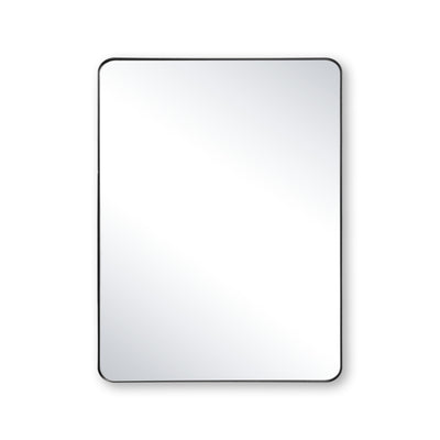 Miroir de salle de bain SUMERAIN noir pour meuble, miroir encadré en aluminium 24 x 32 pouces avec verre trempé incassable, options de suspension polyvalentes pour lavabo ou entrée