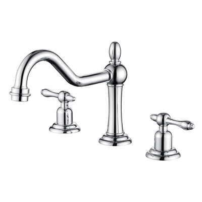 sumerain Robinet de lavabo de salle de bain à large écartement 8 pouces finition chrome, robinet de vanité traditionnel à 2 poignées 3 trous