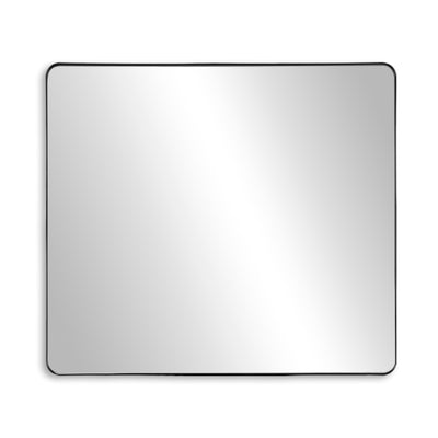Grand miroir de salle de bain SUMERAIN 40x36 pouces, miroir de meuble encadré en aluminium avec verre trempé incassable pour une salle de bain ou un salon spacieux, suspension horizontale/verticale