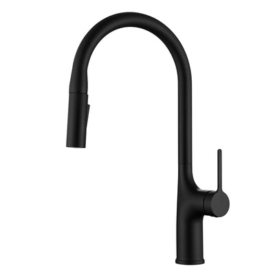 Robinet de cuisine Sumerain noir mat avec douchette rétractable, robinet d'évier de cuisine en acier inoxydable certifié DOE