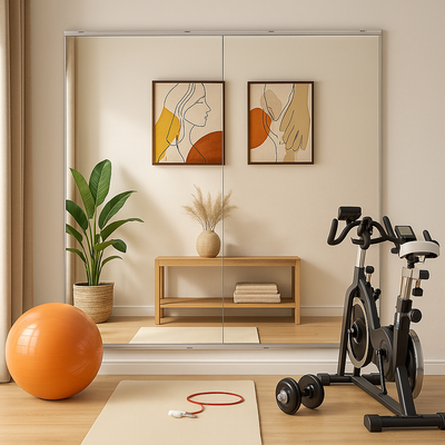 Miroir incassable pour salle de sport à domicile Sumerain 2 pièces de 48x24 pouces, miroir grand format sans cadre monté au mur, pour salle de sport, fitness, yoga, danse, garage