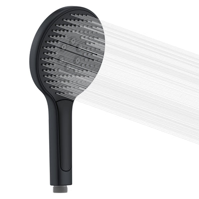 Sumerain Pommeau de Douche à Main Noir Grande Douche à Main Haute Pression, économie d'eau avec 3 Types de Jets (135 mm)