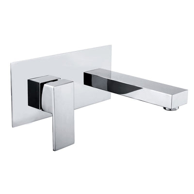 sumerain Robinet de lavabo mural pour salle de bain et valve brute incluse, finition chromée, poignée unique pour gaucher
