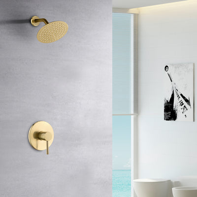 Ensemble de robinet de douche en or brossé, conception entièrement en métal et valve brute incluse