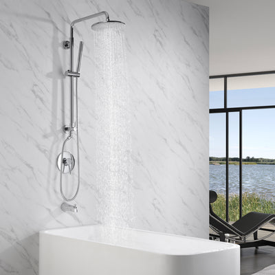 Sumerain Retrofit Rain Shower Heads System with 9 Inch 2.5GPM Shower Head ,Chrome Finish