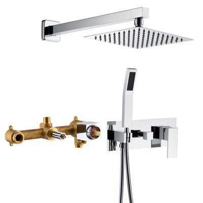 Système de douche à effet pluie chromé avec valve d'équilibrage de pression Cupc, Sumerain