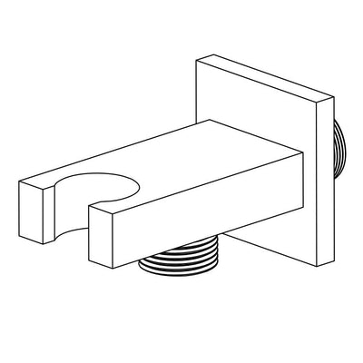 Wall Mounted Supply Elbow with Hand Shower Holder and 1/2" Connection Chrome Finish Sumerain 3218015-C