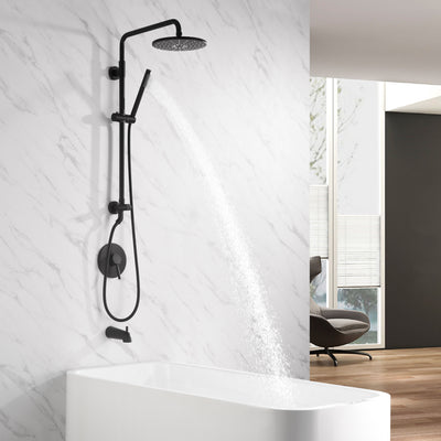 Système de douche à main Sumerain noir pour rénovation de douche avec pomme de douche à pluie de 9 pouces 2,5 GPM
