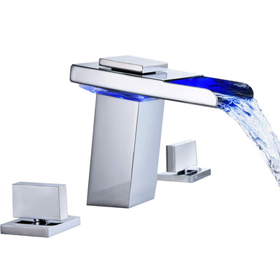Robinet de salle de bain répandu, robinet cascade éclairé par LED