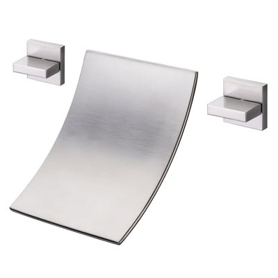 Remplisseur de baignoire mural, robinet de baignoire cascade en nickel brossé, débit élevé