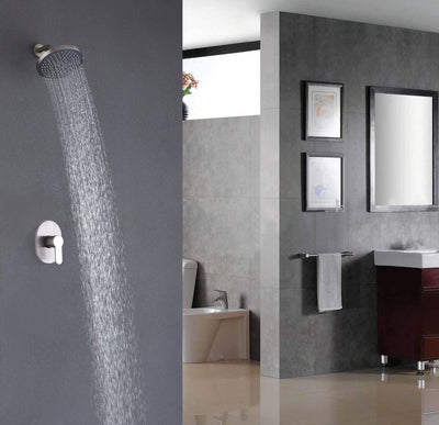 Ensemble de robinets de douche en nickel brossé, kit de douche à 1 poignée avec valve