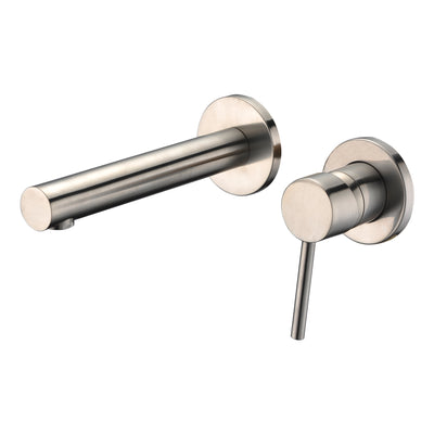 Robinet de salle de bain mural en nickel brossé, valve incluse