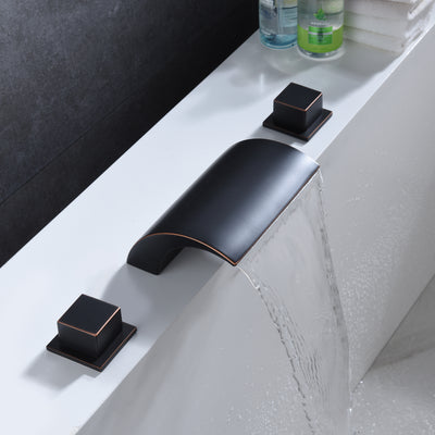 Robinet de baignoire romaine en bronze huilé, robinet de remplissage de baignoire cascade pour haut débit