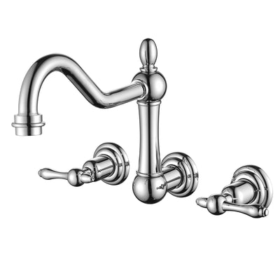 sumerain Robinet de baignoire vintage à montage mural 3 trous 8 pouces centre chrome