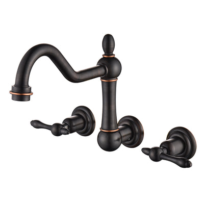 sumerain Robinet de baignoire vintage à montage mural, remplissage de baignoire, bronze huilé, centre de 8 pouces