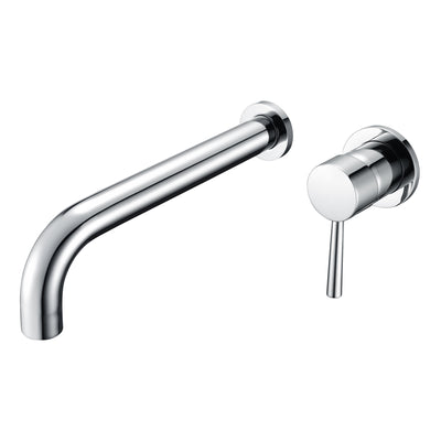 High Flow Single Handle Wall Mount Tub Filler with Extra Long Spout and Rough-in Valve, Chrome Finish