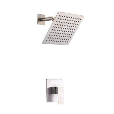 Kit de robinet de douche et de garniture en nickel brossé, robinets de douche à poignée unique inclus, robinet brut en laiton massif