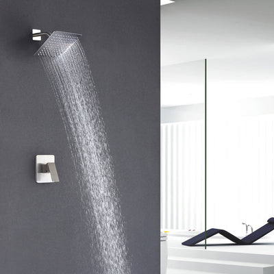 Kit de robinet de douche et de garniture en nickel brossé, robinets de douche à poignée unique inclus, robinet brut en laiton massif