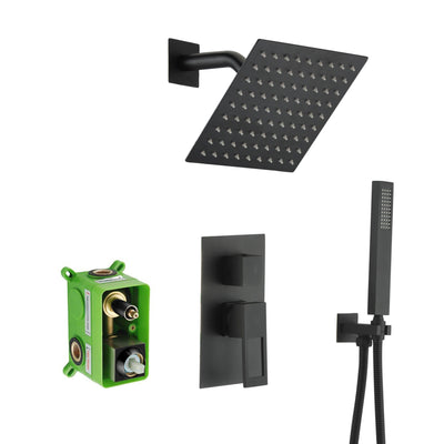 Système de robinet de douche Sumerain noir mat avec valve brute