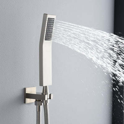 Ensemble d'accessoires de douche en nickel brossé S3218NI (comprend une douchette, un support et un tuyau)