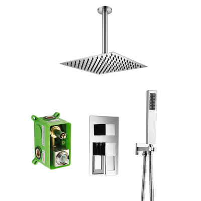 Ensembles complets de robinets de douche de plafond | Composants entièrement métalliques en finition chromée