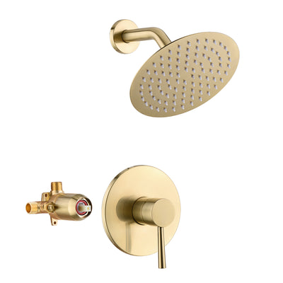 Robinet de douche en or brossé, valve d'équilibrage de pression anti-brûlure avec clapets anti-retour