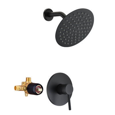 Ensemble de robinet de douche noir mat avec pression équilibrée et clapets anti-retour