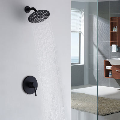 Ensemble de robinet de douche noir mat avec pression équilibrée et clapets anti-retour