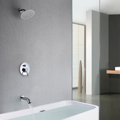 Tub and Shower Faucet  with Valve, Waterfall Spout and Rain Showerhead Inclued