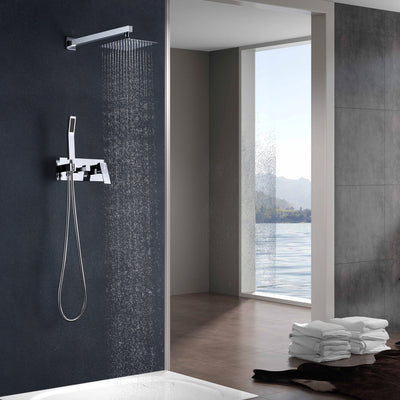 Système de douche à effet pluie chromé avec valve d'équilibrage de pression Cupc, Sumerain