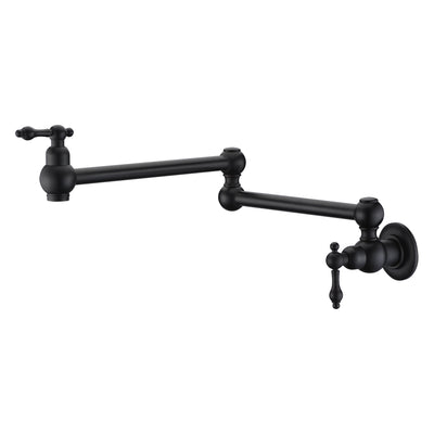 Remplisseur de pot en bronze, support mural en bronze huilé, joints à double balançoire et extension de 24"
