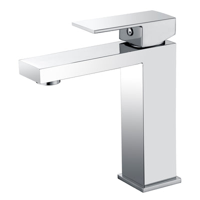 sumerain Robinet de salle de bains en acier inoxydable chromé, robinet de lavabo monotrou à poignée unique