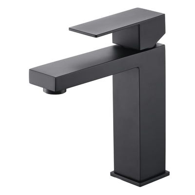 sumerain Robinet de salle de bains noir mat, robinet de lavabo monotrou en acier inoxydable SUS 304