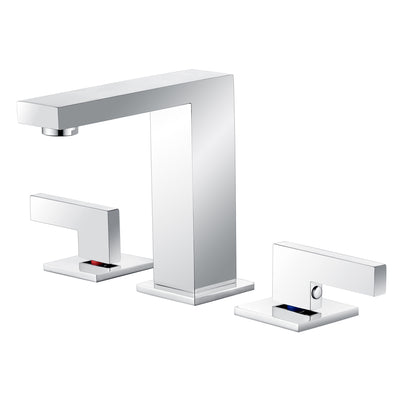 sumerain Robinet de salle de bain largement répandu, robinet de 8 pouces pour lavabo de salle de bain, robinet de lavabo moderne chromé avec tuyau d'installation rapide