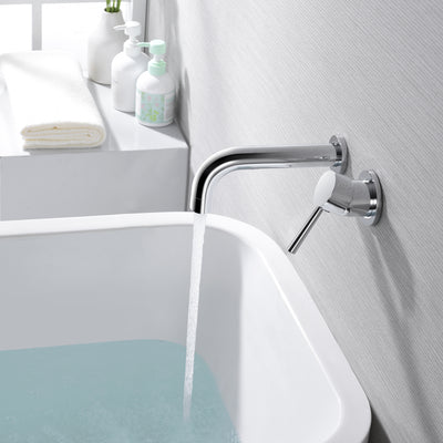 SUMERAIN Robinet de baignoire mural, ensemble de robinets de baignoire à poignée unique comprenant une valve brute, Chrome